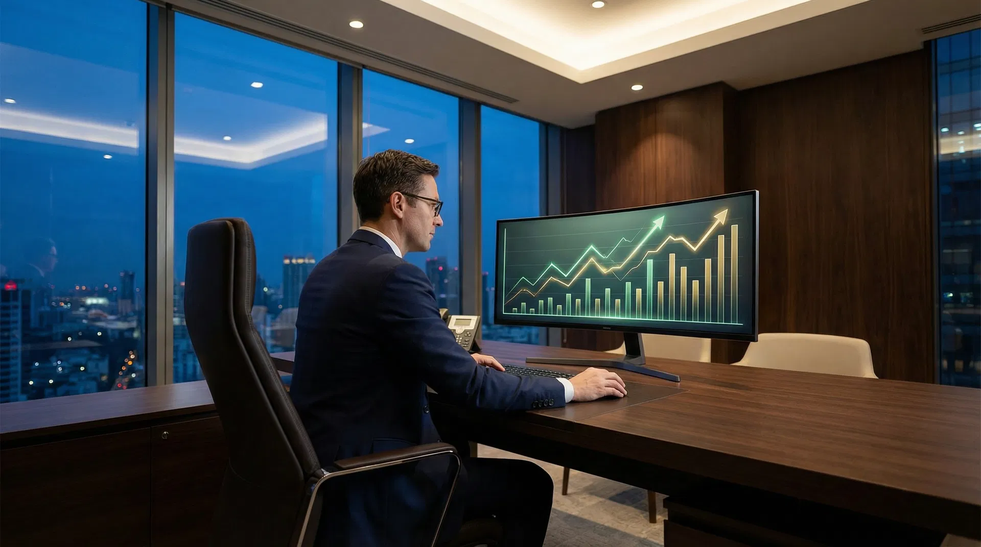 Professional man reviewing documents